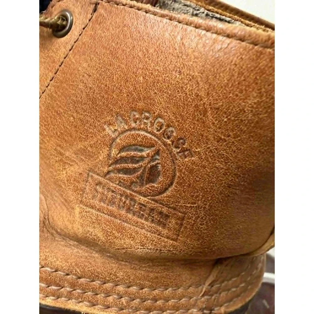 LaCrosse Suburban Mens 12 Duck Boots Brown Leather Rubber Waterproof Made in USA